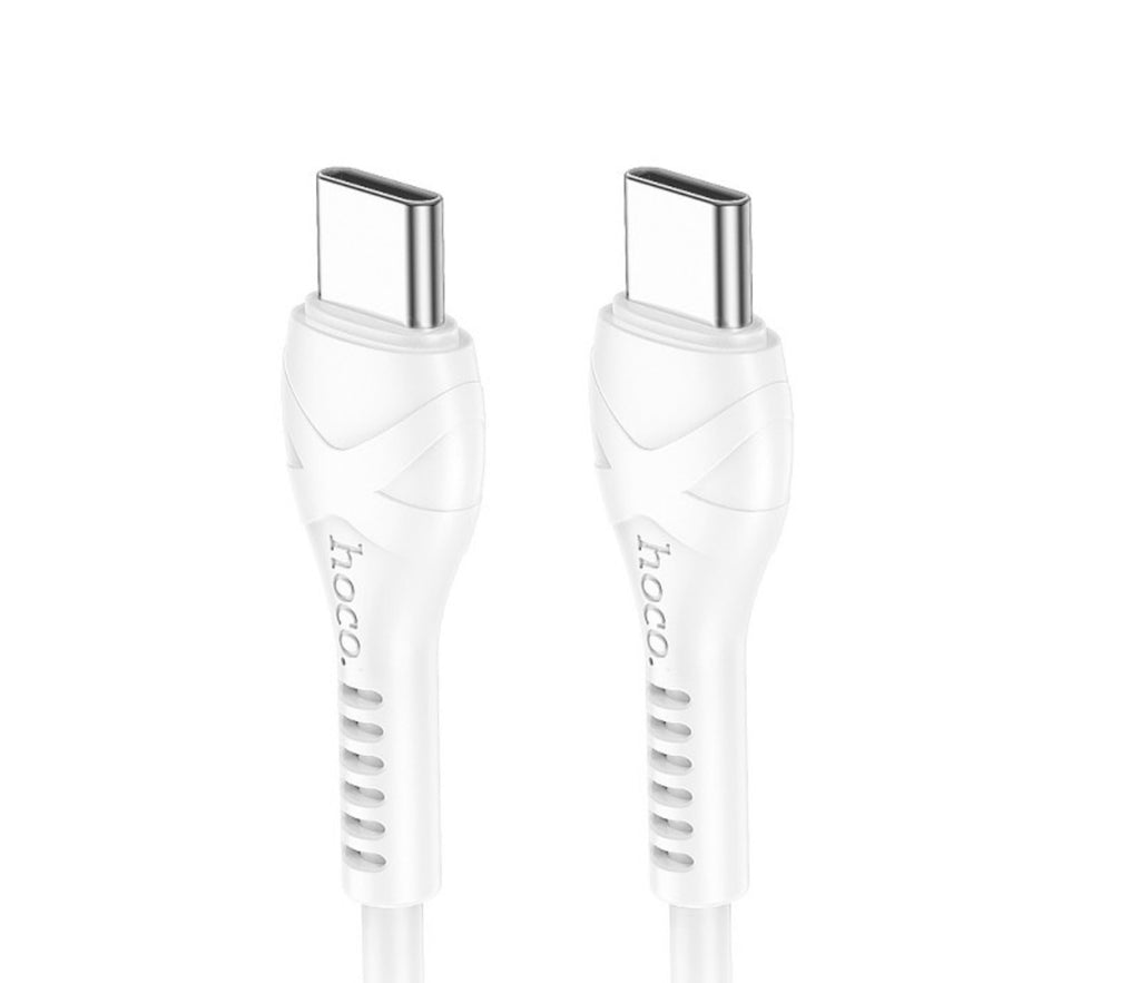 HOCO X37 Cavo USB-C a USB-C 60W per Ricarica Rapida e Trasferimento Dati – 1 m – Bianco